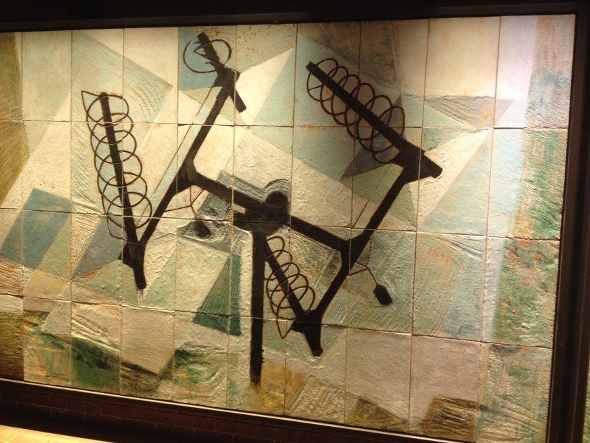 Dorothy Annan Radio Communications and Television, Mural Speed Highwalk, Barbican Estate London