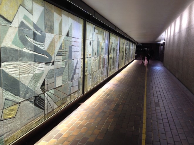 Dorothy Annan mural Speed Highwalk Barbican Estate