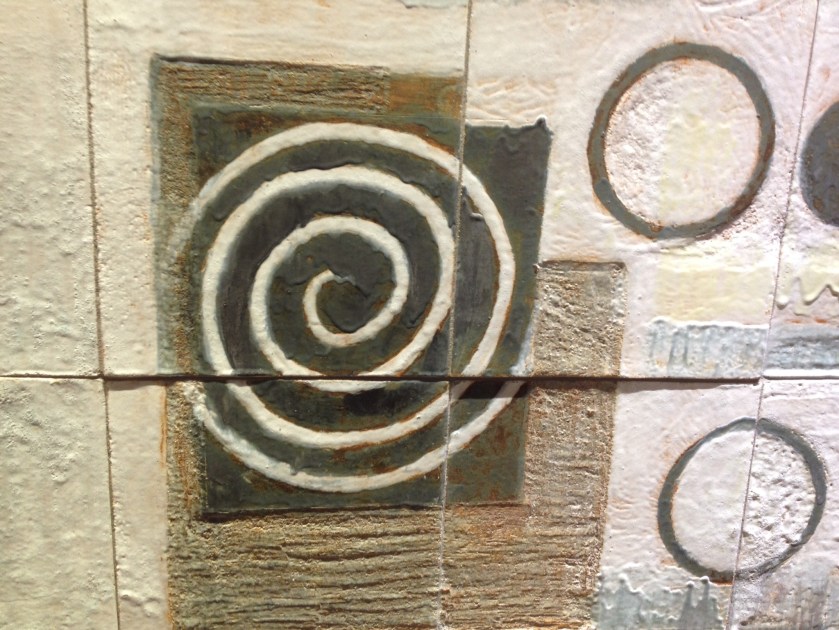 detail from Cable Chamber with Cables Entering from the Street Dorothy AnnanMural Speed Highwalk Barbican, London