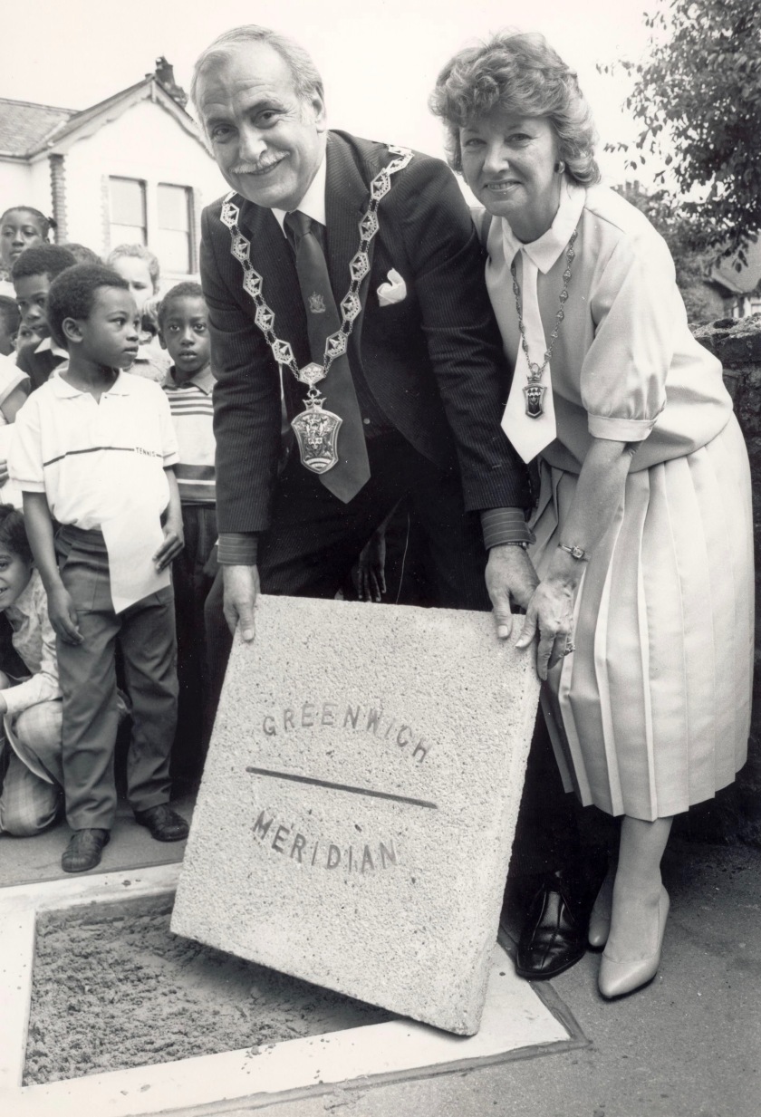 Mayor Cllr Derek Arnold with Colchester Road Millenium plaque