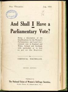 Pamphlet on Votes for Women 1918